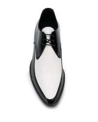 Chaussures derby en cuir noires et blanches Saint Laurent