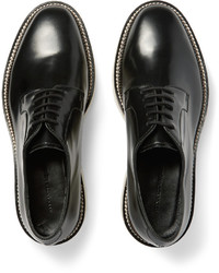 Chaussures derby en cuir noires et blanches Alexander McQueen