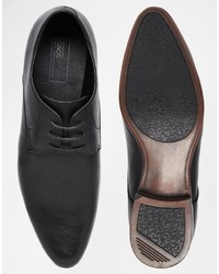 Chaussures derby en cuir noires Asos