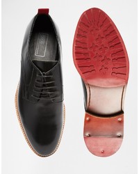 Chaussures derby en cuir noires Asos