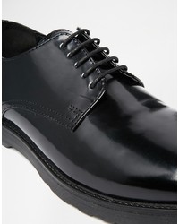 Chaussures derby en cuir noires Asos