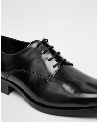 Chaussures derby en cuir noires Asos