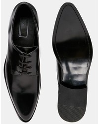 Chaussures derby en cuir noires Asos