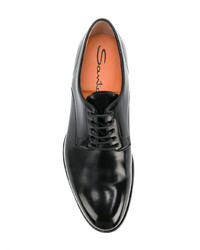 Chaussures derby en cuir noires Santoni