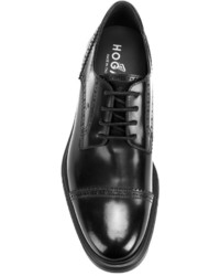 Chaussures derby en cuir noires Hogan