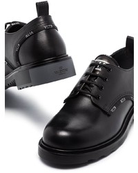 Chaussures derby en cuir noires Valentino Garavani