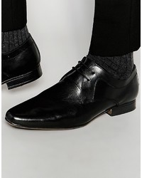 Chaussures derby en cuir noires Frank Wright