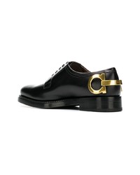 Chaussures derby en cuir noires Salvatore Ferragamo