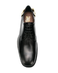 Chaussures derby en cuir noires Salvatore Ferragamo