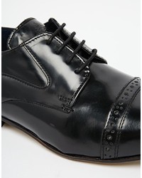 Chaussures derby en cuir noires Base London