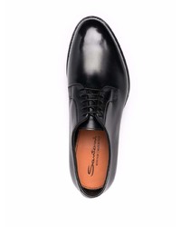 Chaussures derby en cuir noires Santoni