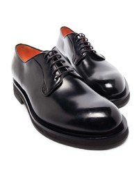 Chaussures derby en cuir noires Santoni