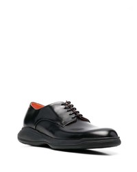 Chaussures derby en cuir noires Santoni