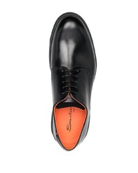 Chaussures derby en cuir noires Santoni