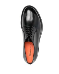 Chaussures derby en cuir noires Santoni