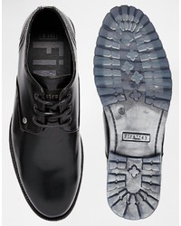 Chaussures derby en cuir noires Firetrap