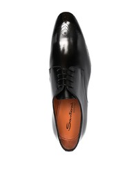 Chaussures derby en cuir noires Santoni