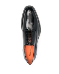 Chaussures derby en cuir noires Santoni