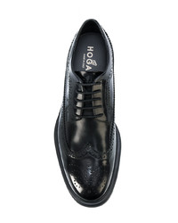 Chaussures derby en cuir noires Hogan