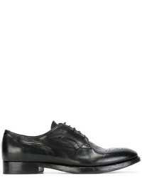 Chaussures derby en cuir noires Silvano Sassetti