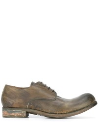 Chaussures derby en cuir olive A Diciannoveventitre