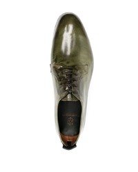 Chaussures derby en cuir olive Silvano Sassetti