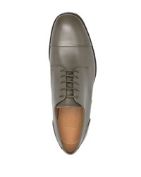 Chaussures derby en cuir olive Ferragamo