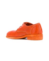 Chaussures derby en cuir orange Guidi