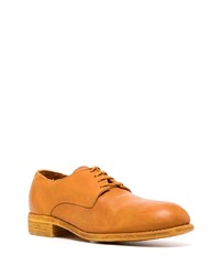 Chaussures derby en cuir orange Guidi