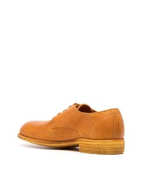 Chaussures derby en cuir orange Guidi