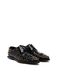 Chaussures derby en cuir ornées noires Dolce & Gabbana