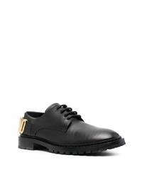 Chaussures derby en cuir ornées noires Moschino