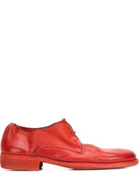 Chaussures derby en cuir rouges