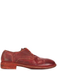 Chaussures derby en cuir rouges Guidi
