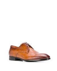 Chaussures derby en cuir tabac Santoni