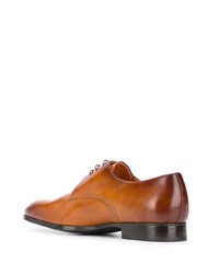 Chaussures derby en cuir tabac Santoni