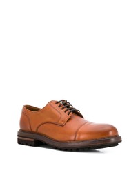 Chaussures derby en cuir tabac Brunello Cucinelli