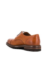 Chaussures derby en cuir tabac Brunello Cucinelli