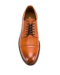 Chaussures derby en cuir tabac Brunello Cucinelli