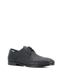 Chaussures derby en cuir tressées bleu marine Officine Creative