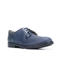 Chaussures derby en cuir tressées bleu marine BRIMARTS