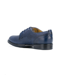 Chaussures derby en cuir tressées bleu marine BRIMARTS