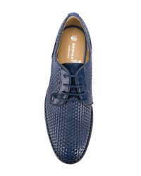 Chaussures derby en cuir tressées bleu marine BRIMARTS