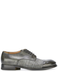 Chaussures derby en cuir tressées grises Silvano Sassetti