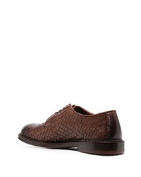 Chaussures derby en cuir tressées marron foncé Doucal's