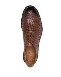 Chaussures derby en cuir tressées marron foncé Doucal's