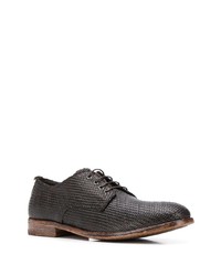 Chaussures derby en cuir tressées marron foncé Moma