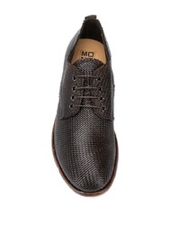 Chaussures derby en cuir tressées marron foncé Moma