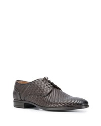 Chaussures derby en cuir tressées marron foncé BOSS