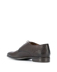 Chaussures derby en cuir tressées marron foncé BOSS